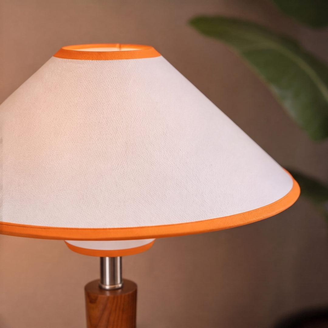 Modern Table Lamp with Adjustable Shade and Wooden Base LED for Home and Office Use