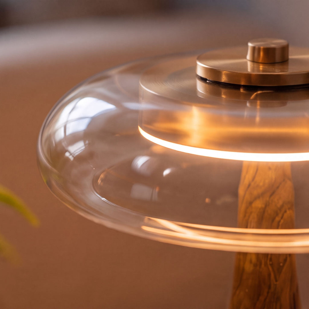 Modern Table Lamp Adjustable Height Metal Shade USB Powered Desk Light for Living Room or Nightstand
