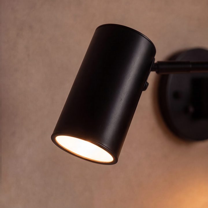 Industrial Wall Sconce Adjustable Arm LED Lighting Fixture Brass and Matte Black Wall Light