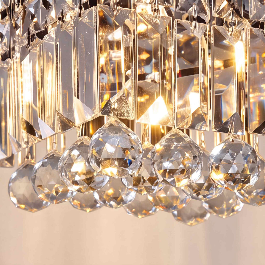 Modern Mini Square Flush Mount Ceiling Light Fixture with Crystal and Chrome Finish LED 8x7 Inches