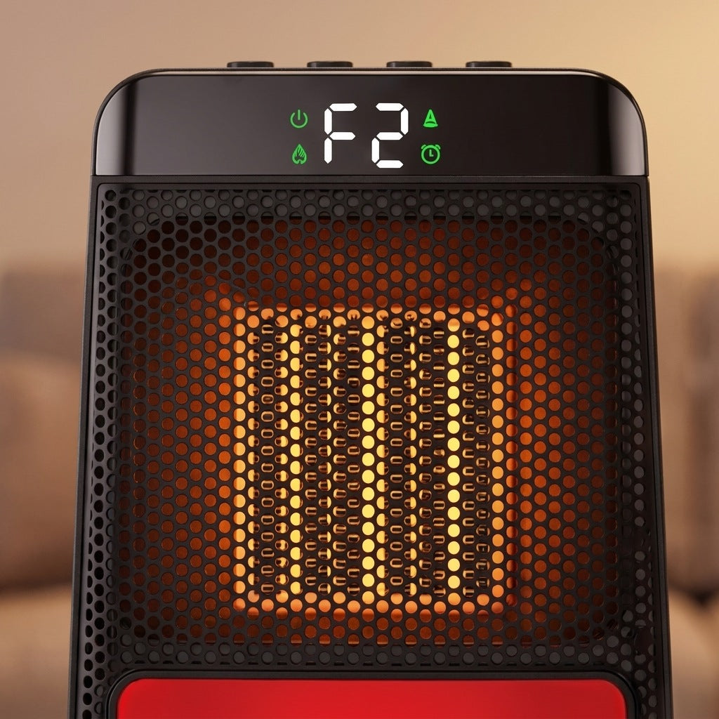 Compact Ceramic Heater with Fan and Digital LED Display for Efficient Heating