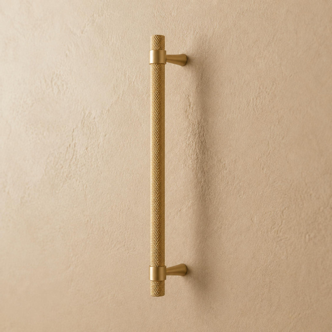 Modern Knurled Cabinet Handle Brass Fixture with Durable Grip for Cabinets and Drawers