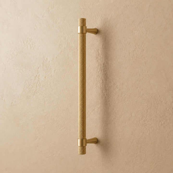 Modern Knurled Cabinet Handle Brass Fixture with Durable Grip for Cabinets and Drawers