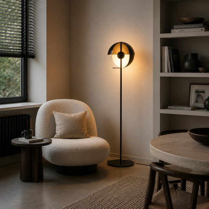 Modern Floor Lamp Adjustable Shade Iron and Acrylic Dimmable Indoor Lighting for Living Room