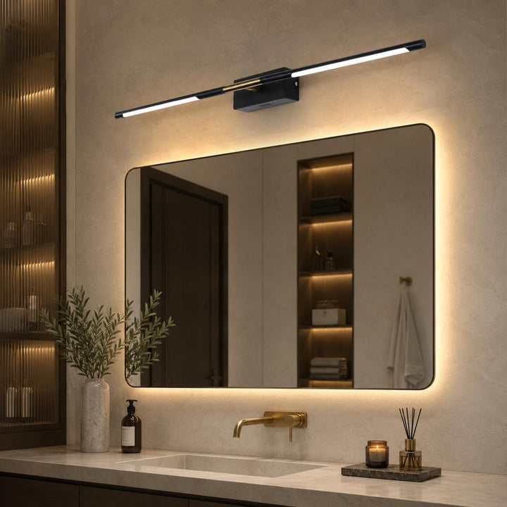 Modern Bathroom Vanity Light Bar Wall Mounted Black Acrylic LED Fixture Dimmable 6W 110V