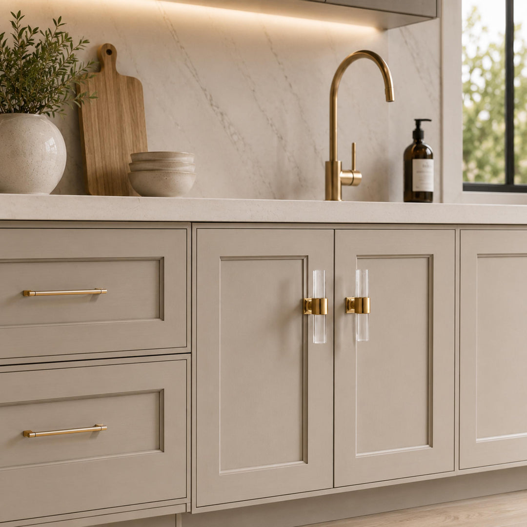 Modern Knurled Cabinet Handle Brass Fixture with Durable Grip for Cabinets and Drawers