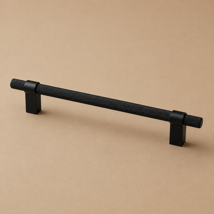 Modern Knurled Kitchen Cabinet Handles and Drawer Pulls Set Durable Metal 3.8-12.6 Inch Options