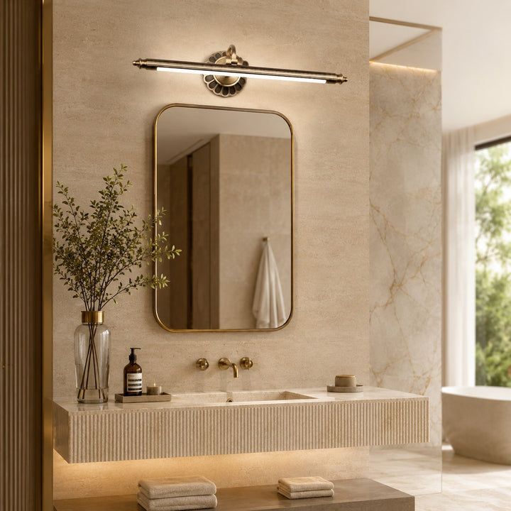 Retro Cylinder Vanity Light Wall Mounted LED Acrylic Shade Adjustable Brightness for Bathroom Lighting