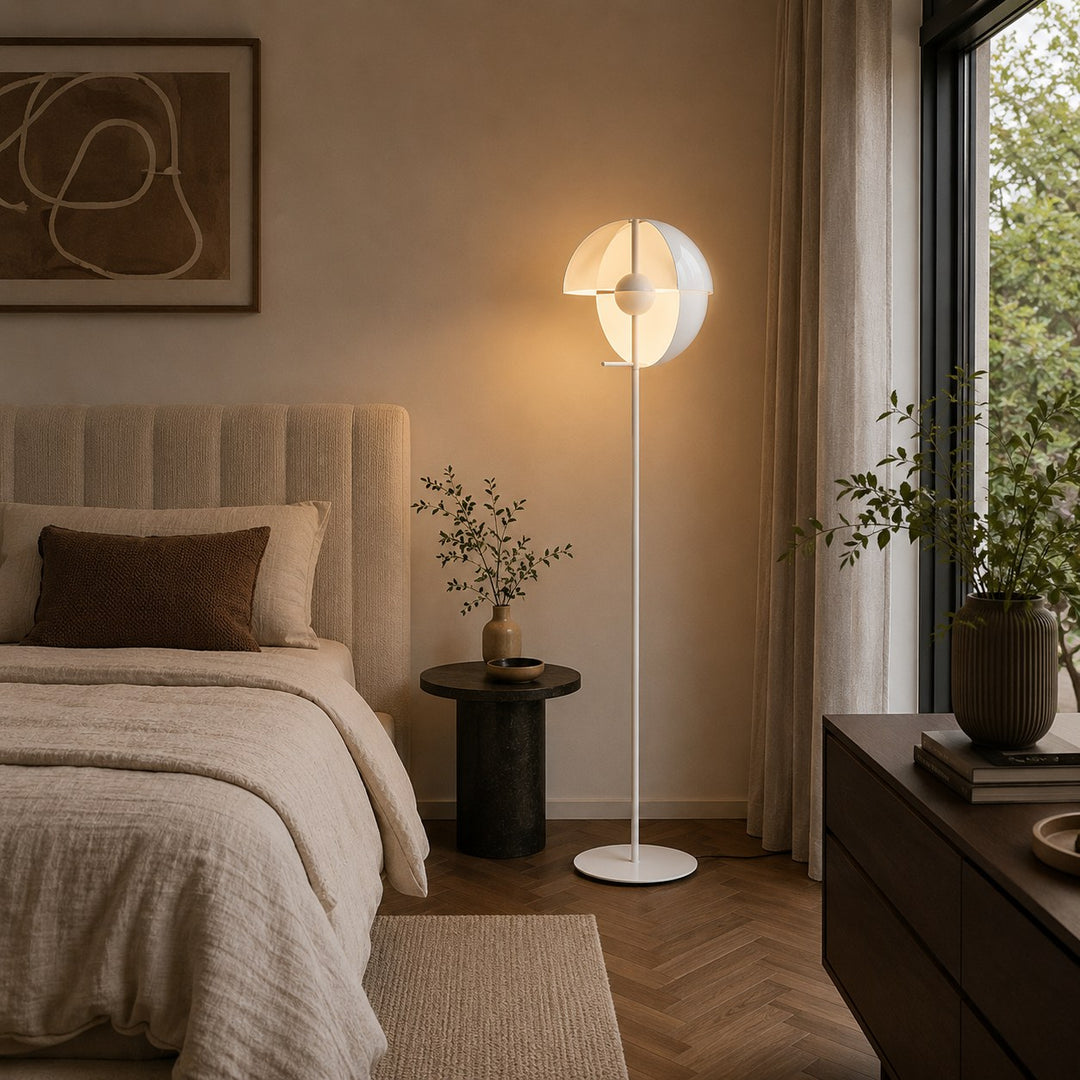Modern Floor Lamp Adjustable Shade Iron and Acrylic Dimmable Indoor Lighting for Living Room