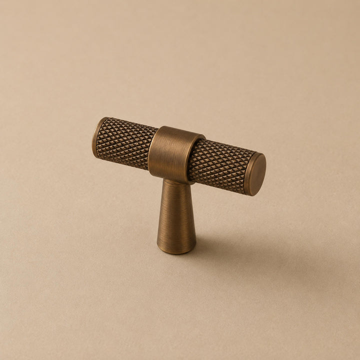 Modern Knurled Cabinet Handle Brass Fixture with Durable Grip for Cabinets and Drawers