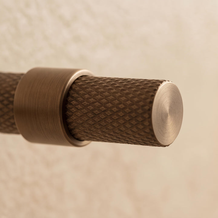 Modern Knurled Cabinet Handle Brass Fixture with Durable Grip for Cabinets and Drawers