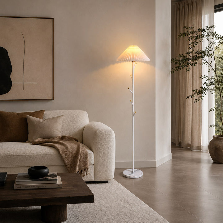 Modern Black Floor Lamp with Adjustable Height and Iron Structure for Indoor Lighting and Coat Rack