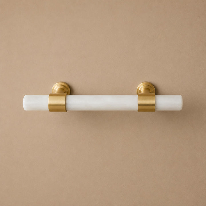 Modern Kitchen Cabinet Handles With Ergonomic Design Brass And Marble Durable Finish
