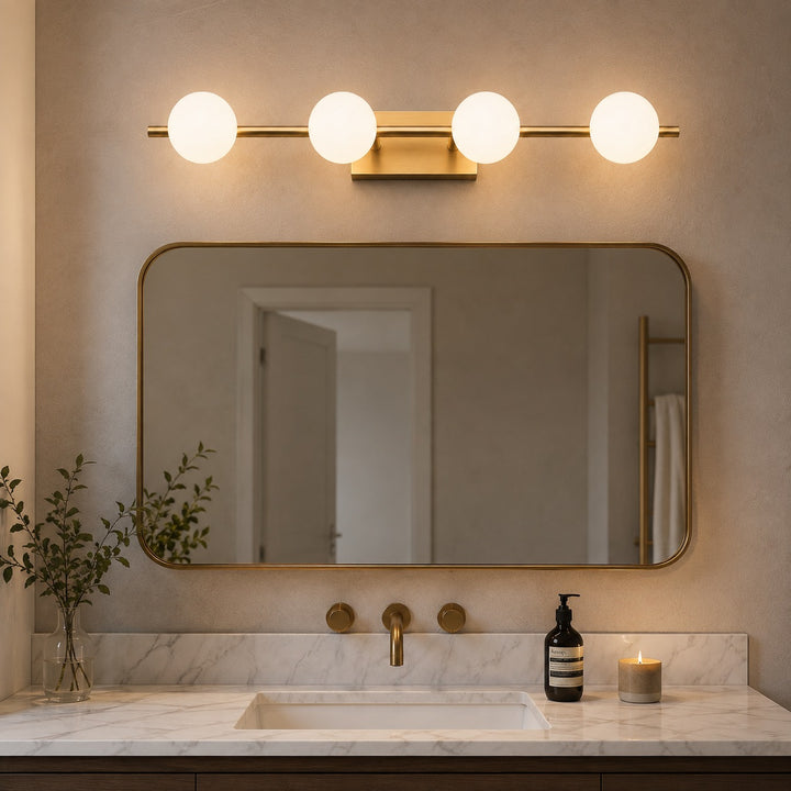 Modern LED Bathroom Vanity Light Bar Wall Mounted Copper with Adjustable Color Temperature