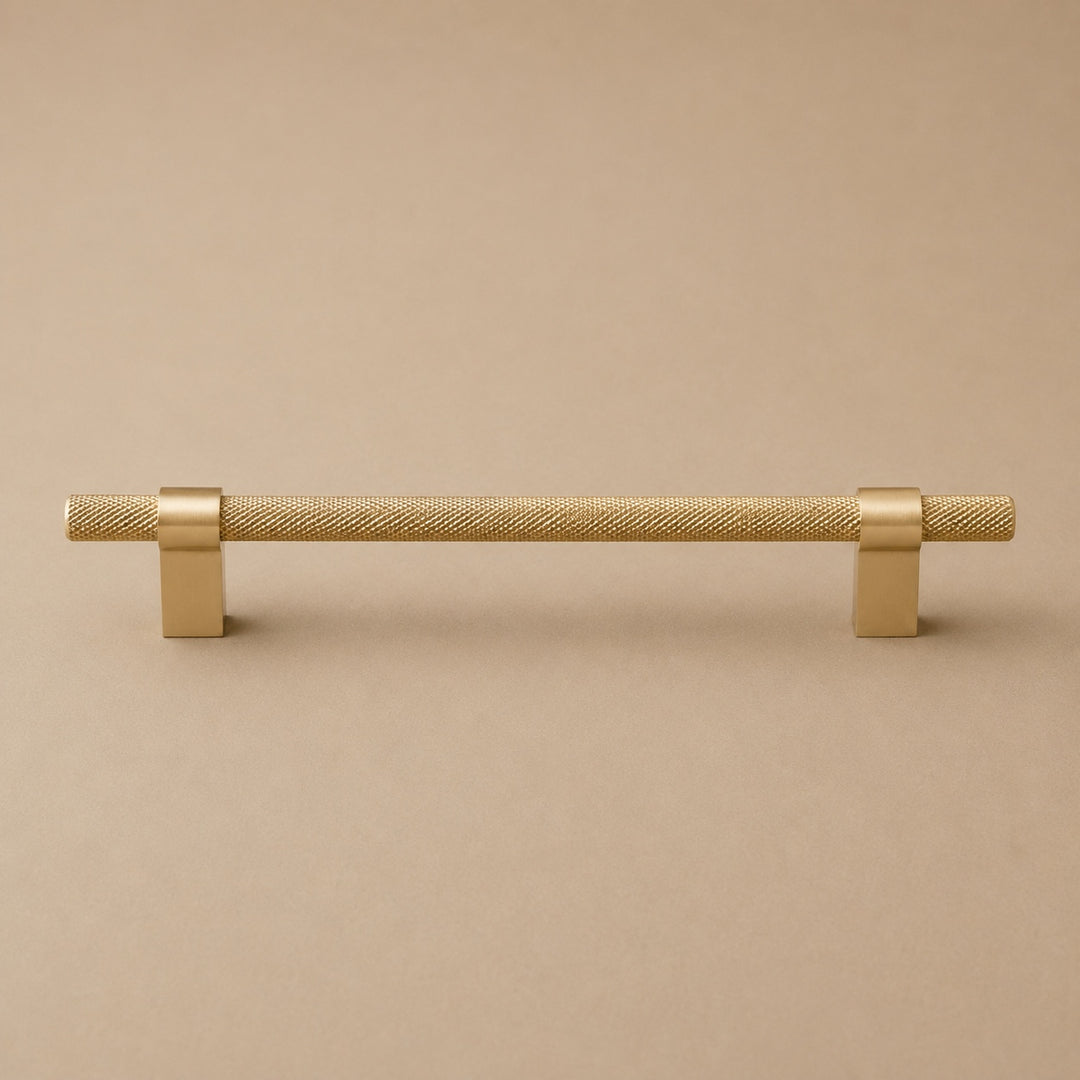 Modern Knurled Kitchen Cabinet Handles and Drawer Pulls Set Durable Metal 3.8-12.6 Inch Options