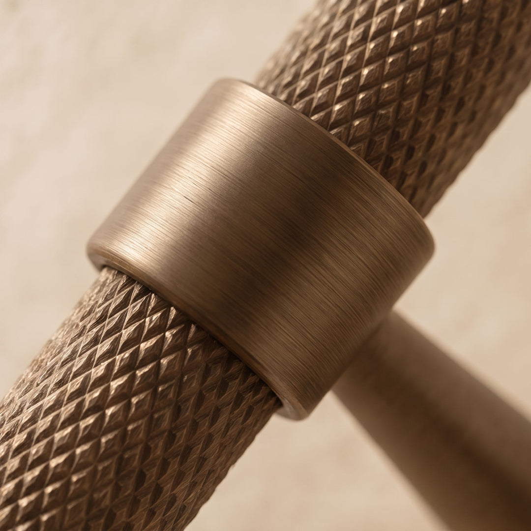 Modern Knurled Cabinet Handle Brass Fixture with Durable Grip for Cabinets and Drawers