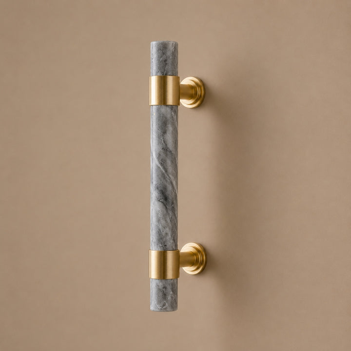 Modern Kitchen Cabinet Handles With Ergonomic Design Brass And Marble Durable Finish