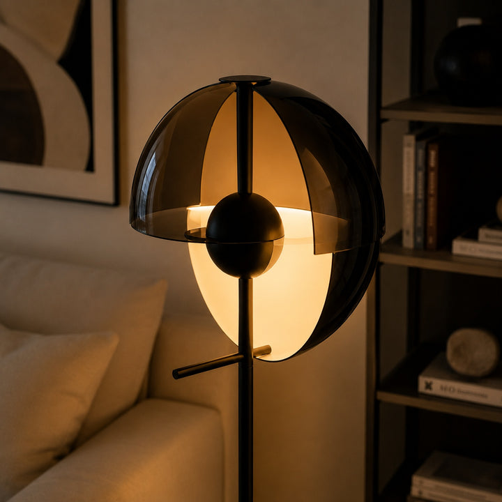Modern Floor Lamp Adjustable Shade Iron and Acrylic Dimmable Indoor Lighting for Living Room