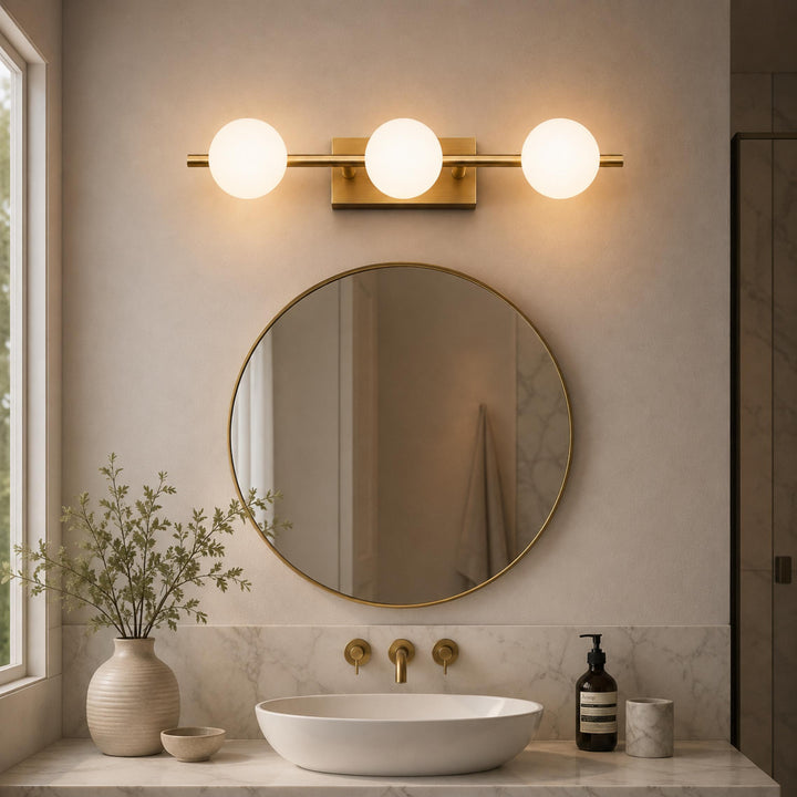 Modern LED Bathroom Vanity Light Bar Wall Mounted Copper with Adjustable Color Temperature