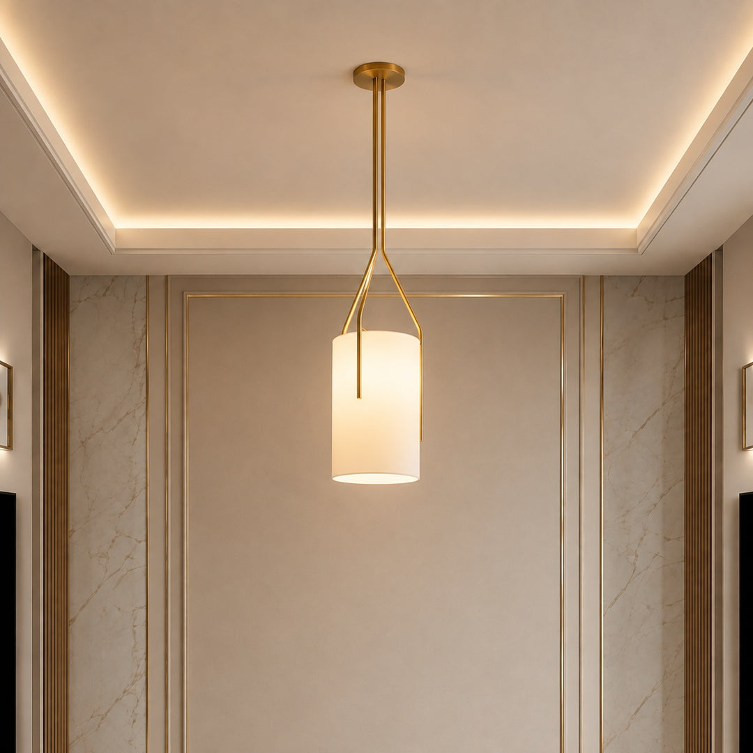 Modern Chandelier Light Adjustable Height Hanging Light Fixtures Gold Metal LED Compatible