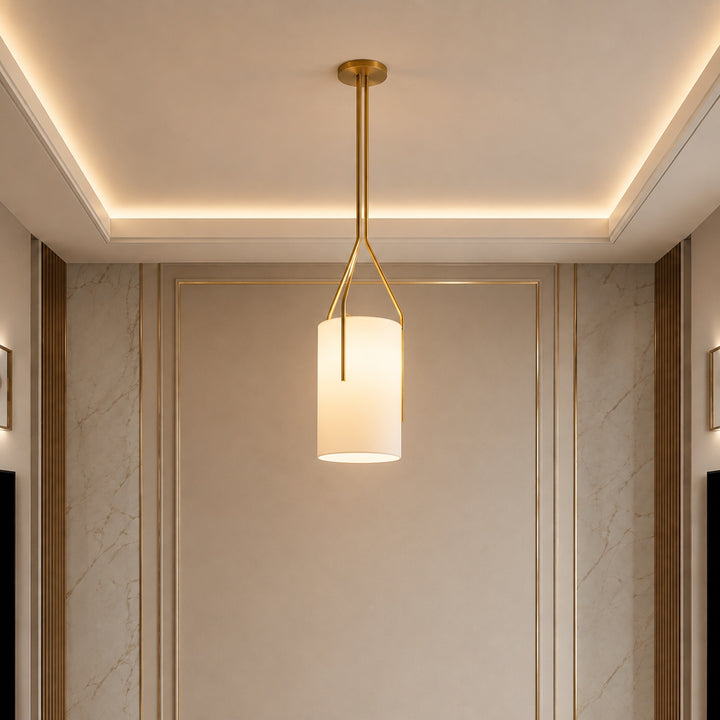 Modern Chandelier Light Adjustable Height Hanging Light Fixtures Gold Metal LED Compatible