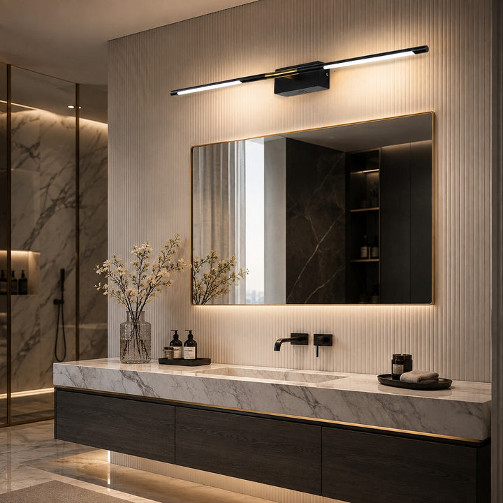 Modern Bathroom Vanity Light Bar Wall Mounted Black Acrylic LED Fixture Dimmable 6W 110V
