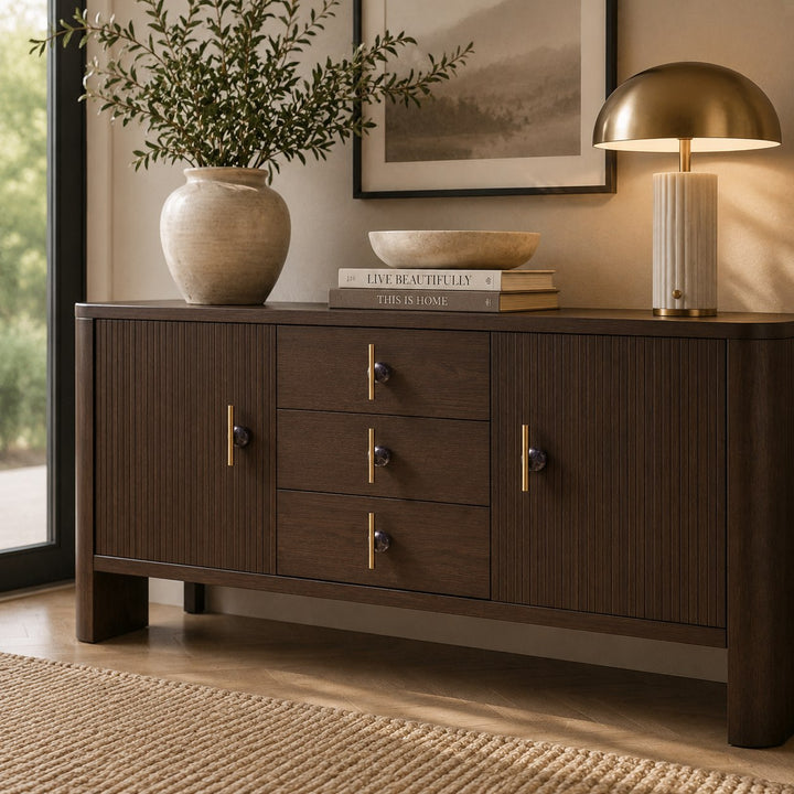 Modern Crystal Drawer Pulls and Knobs Set with Rust-Resistant Brass Finish for Kitchen Cabinets