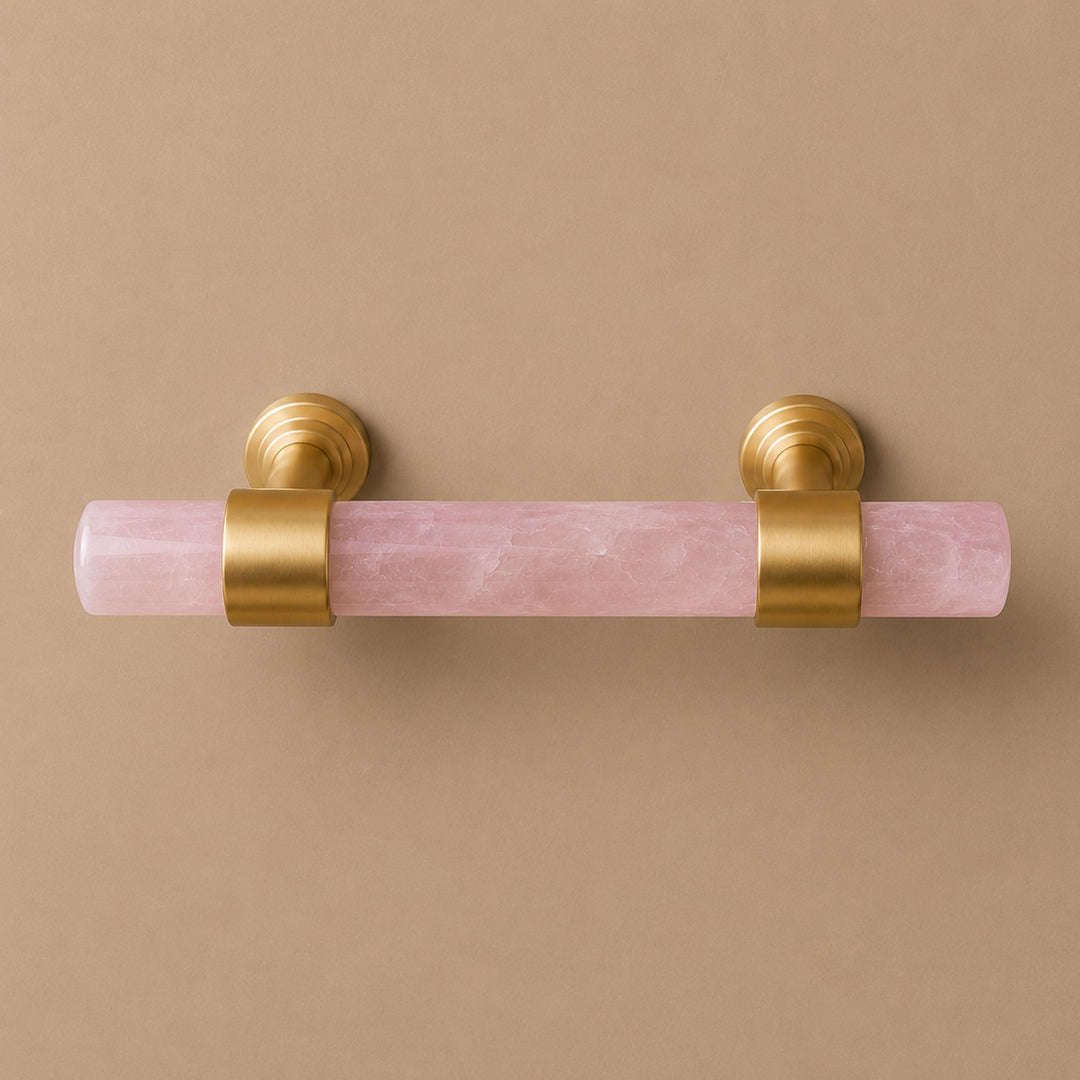 Modern Kitchen Cabinet Handles With Ergonomic Design Brass And Marble Durable Finish