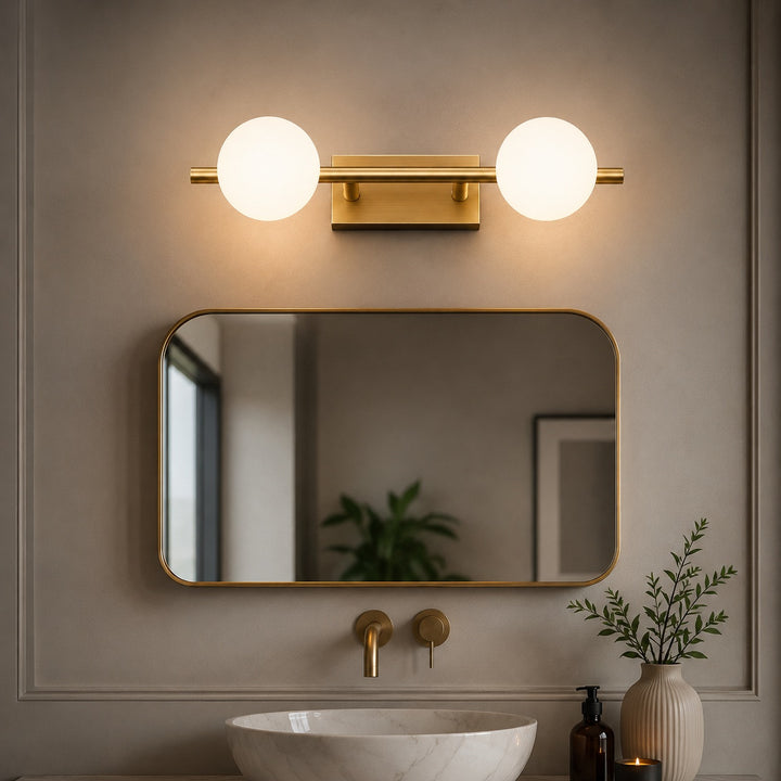 Modern LED Bathroom Vanity Light Bar Wall Mounted Copper with Adjustable Color Temperature