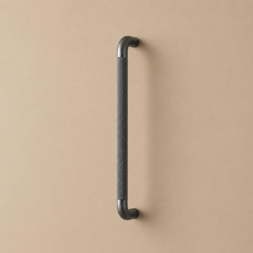 Modern Knurled Cabinet Handles and Knobs Set with Textured Grip for Easy Installation in Durable Metal