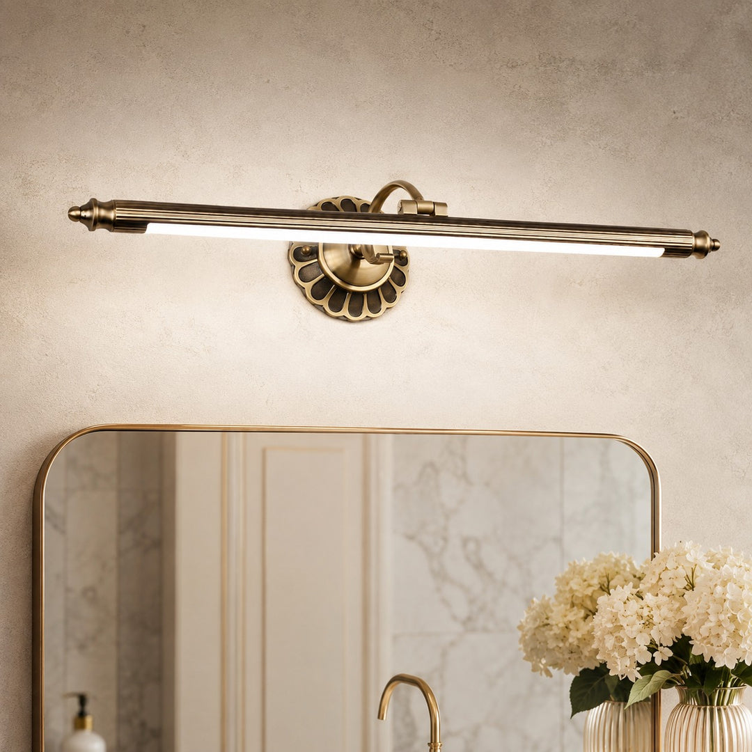 Retro Cylinder Vanity Light Wall Mounted LED Acrylic Shade Adjustable Brightness for Bathroom Lighting