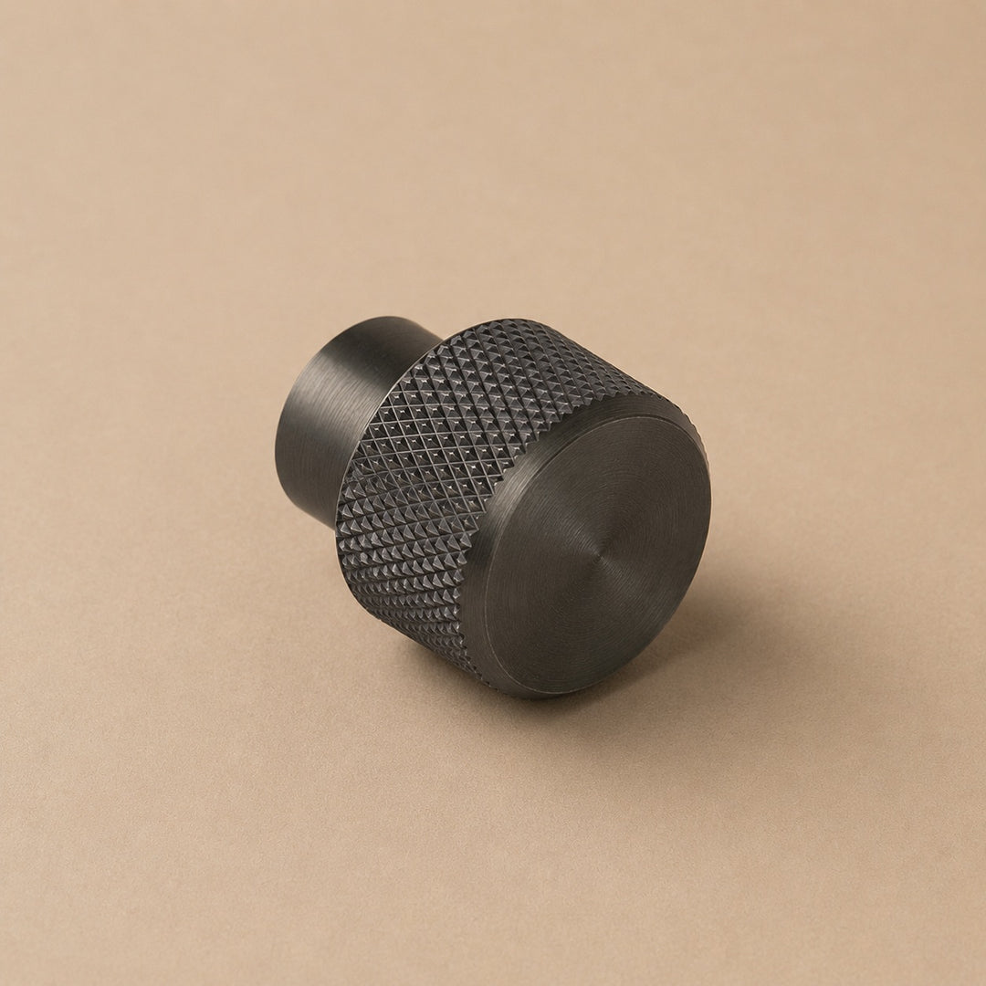 Modern Knurled Cabinet Handles and Knobs Set with Textured Grip for Easy Installation in Durable Metal