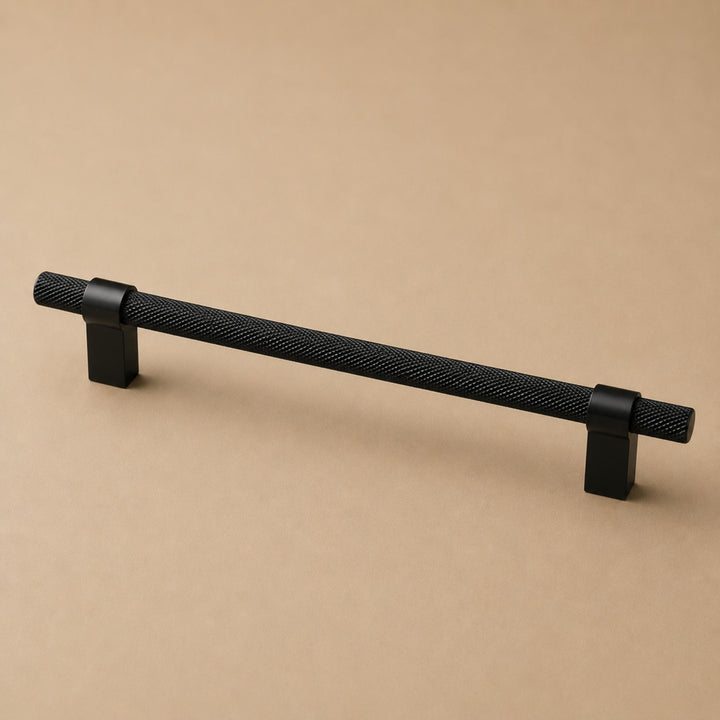 Modern Knurled Kitchen Cabinet Handles and Drawer Pulls Set Durable Metal 3.8-12.6 Inch Options