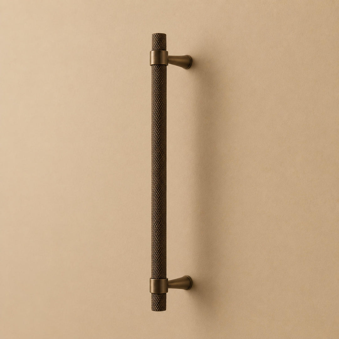 Modern Knurled Cabinet Handle Brass Fixture with Durable Grip for Cabinets and Drawers