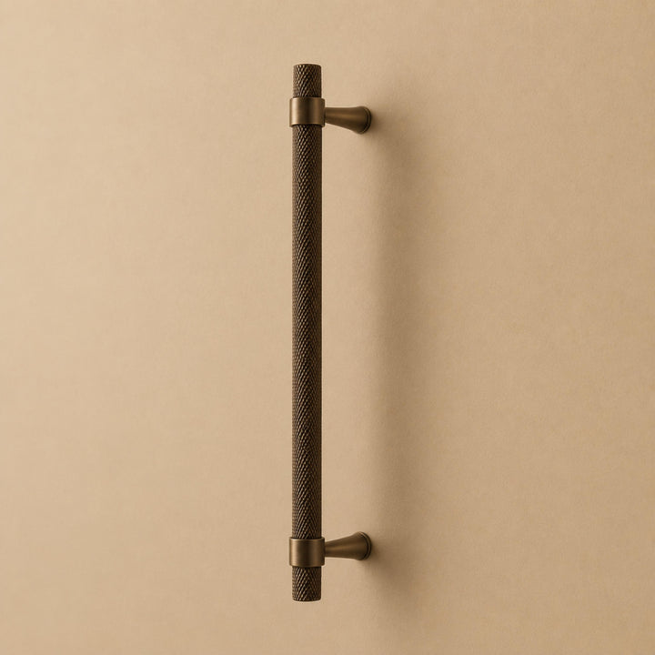 Modern Knurled Cabinet Handle Brass Fixture with Durable Grip for Cabinets and Drawers