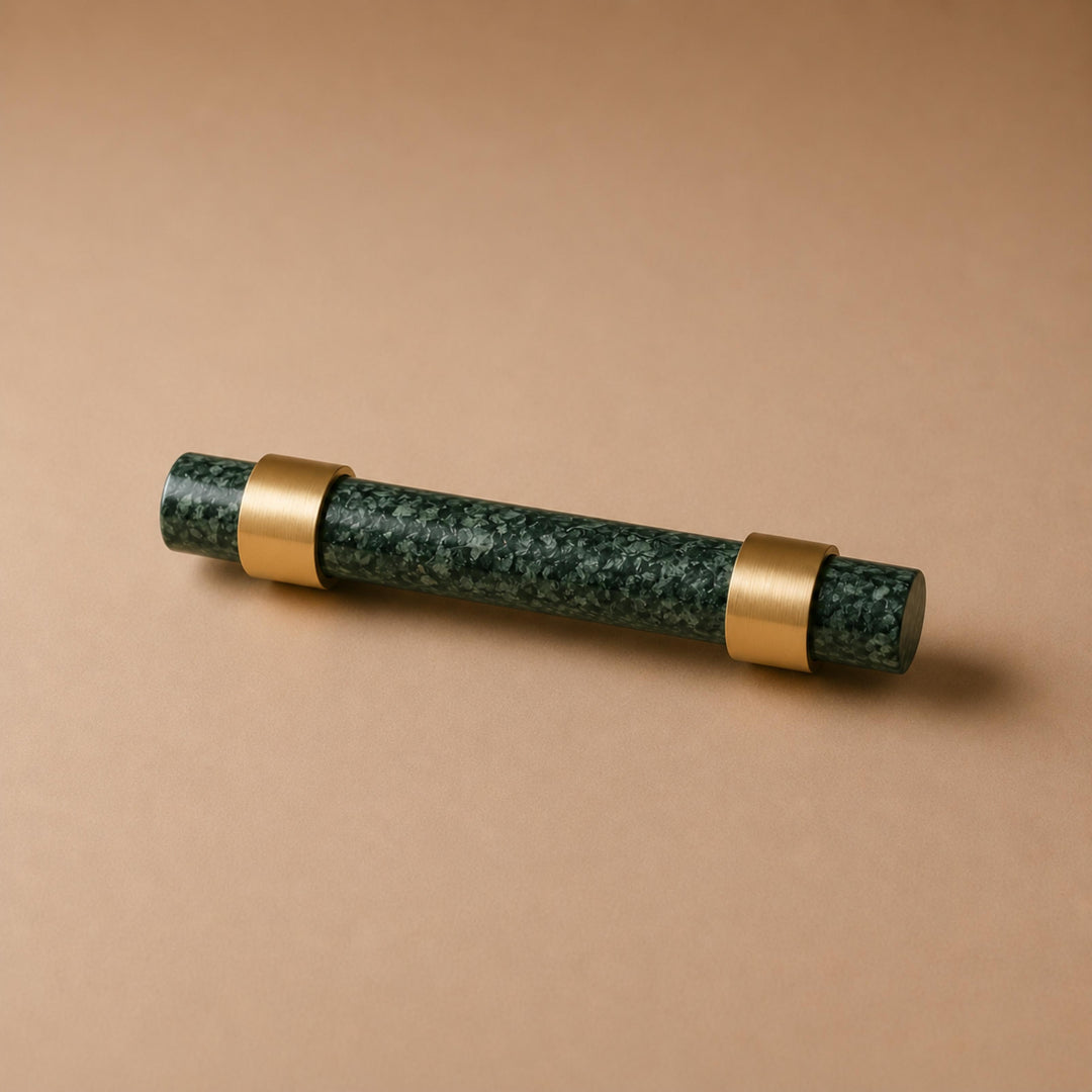 Modern Marble Cabinet Knobs and Drawer Pulls Set Brass Ergonomic Design for Kitchen Cabinets