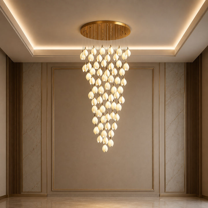 Modern Chandelier Ceiling Light Adjustable Hanging Metal and Ceramic LED Compatible 7 to 64 Lights