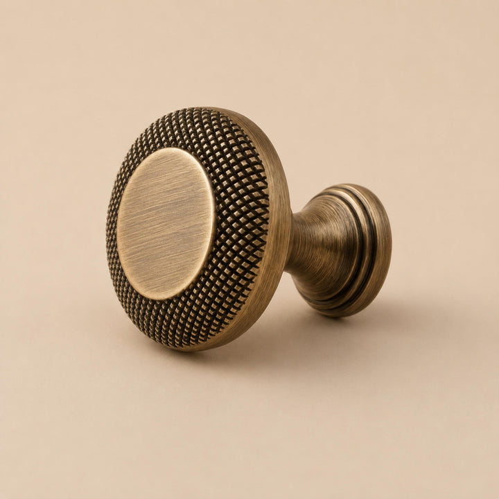 Modern Cabinet Hardware Set Solid Brass Textured Edge Cabinet Knobs and Drawer Pulls for Kitchen