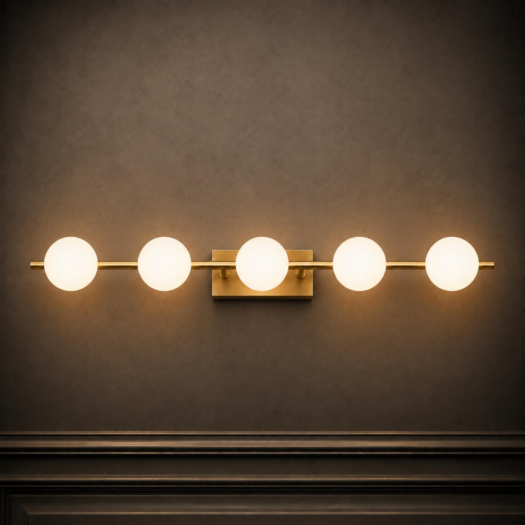 Modern LED Bathroom Vanity Light Bar Wall Mounted Copper with Adjustable Color Temperature