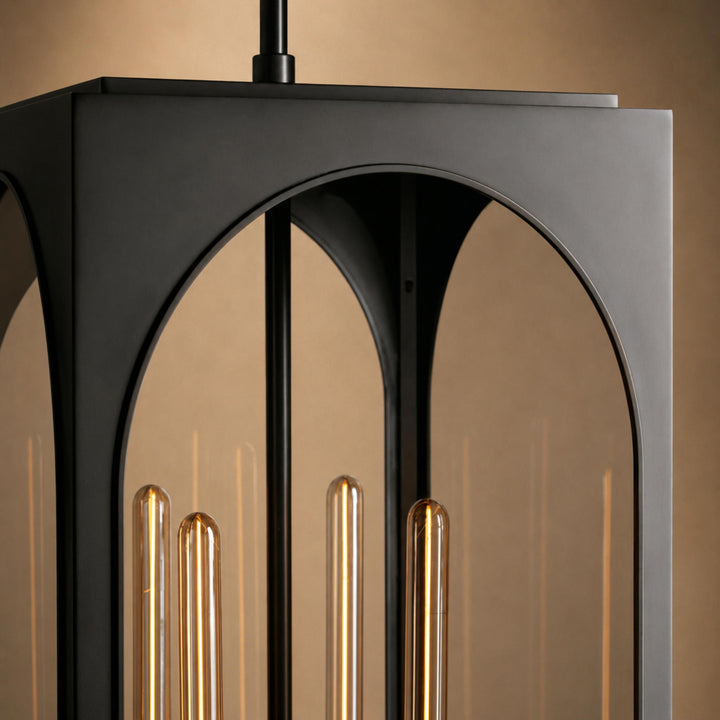 Brass & Black Outdoor Lantern Pendant Light – 18″ or 28″