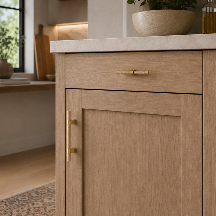 Modern Knurled Kitchen Cabinet Handles and Drawer Pulls Set Durable Metal 3.8-12.6 Inch Options