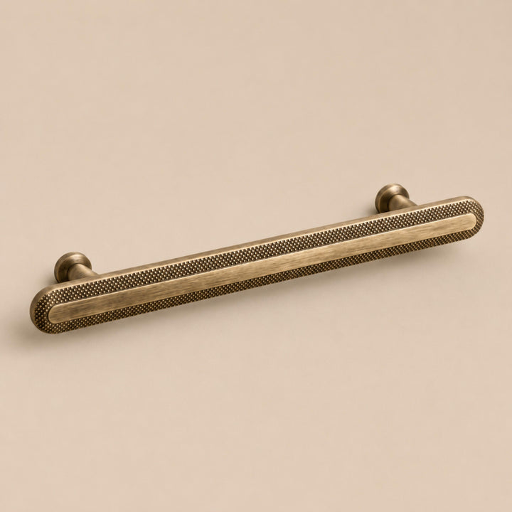 Modern Cabinet Hardware Set Solid Brass Textured Edge Cabinet Knobs and Drawer Pulls for Kitchen