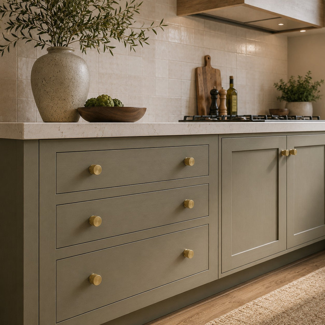 Contemporary Cabinet Handles Set Ergonomic Pulls and Knobs Durable Metal for Kitchen Drawers