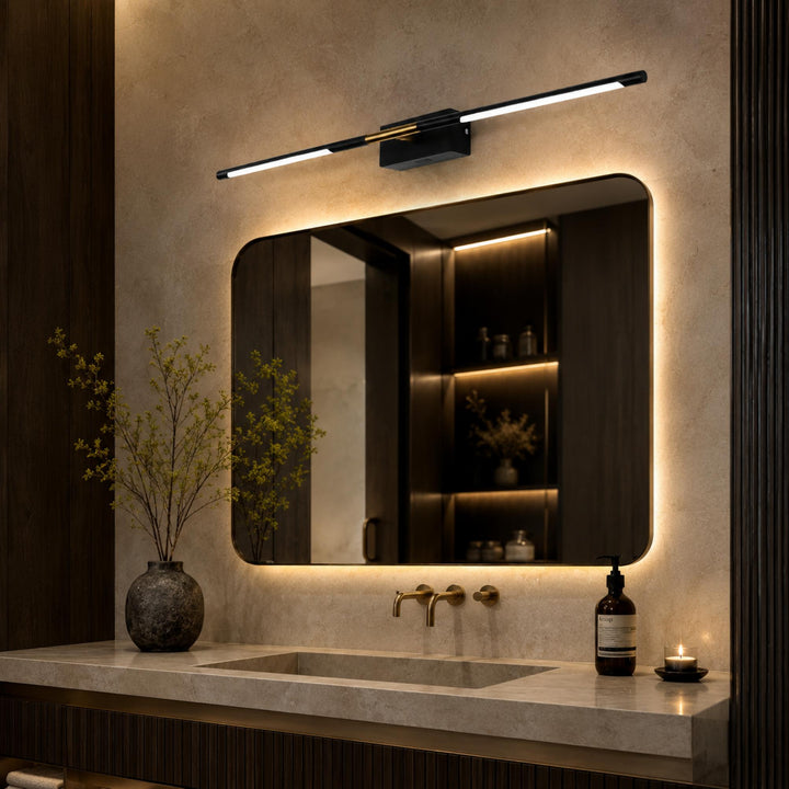 Modern Bathroom Vanity Light Bar Wall Mounted Black Acrylic LED Fixture Dimmable 6W 110V