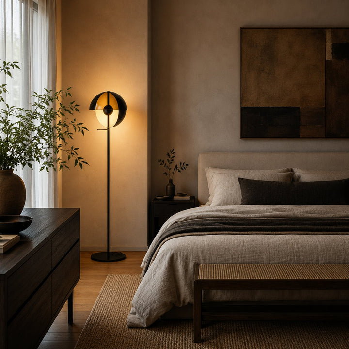 Modern Floor Lamp Adjustable Shade Iron and Acrylic Dimmable Indoor Lighting for Living Room