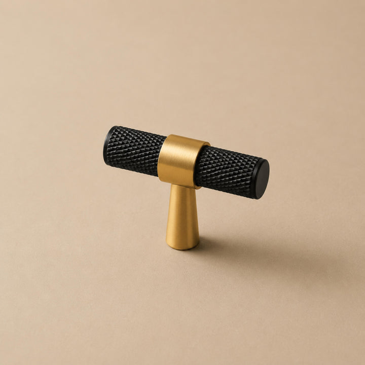 Modern Knurled Cabinet Handle Brass Fixture with Durable Grip for Cabinets and Drawers