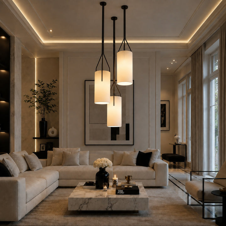 Modern Chandelier Light Adjustable Height Hanging Light Fixtures Gold Metal LED Compatible