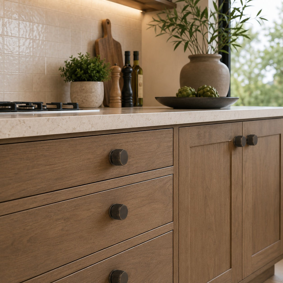 Contemporary Cabinet Handles Set Ergonomic Pulls and Knobs Durable Metal for Kitchen Drawers