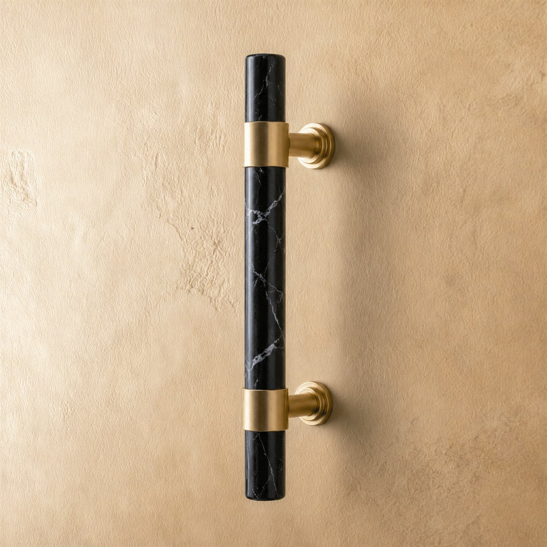 Modern Kitchen Cabinet Handles With Ergonomic Design Brass And Marble Durable Finish