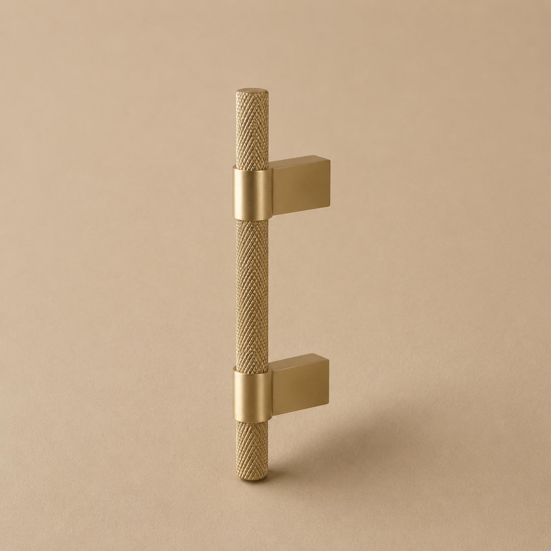 Modern Knurled Kitchen Cabinet Handles and Drawer Pulls Set Durable Metal 3.8-12.6 Inch Options